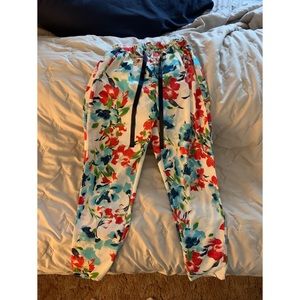 Chic floral satin pants